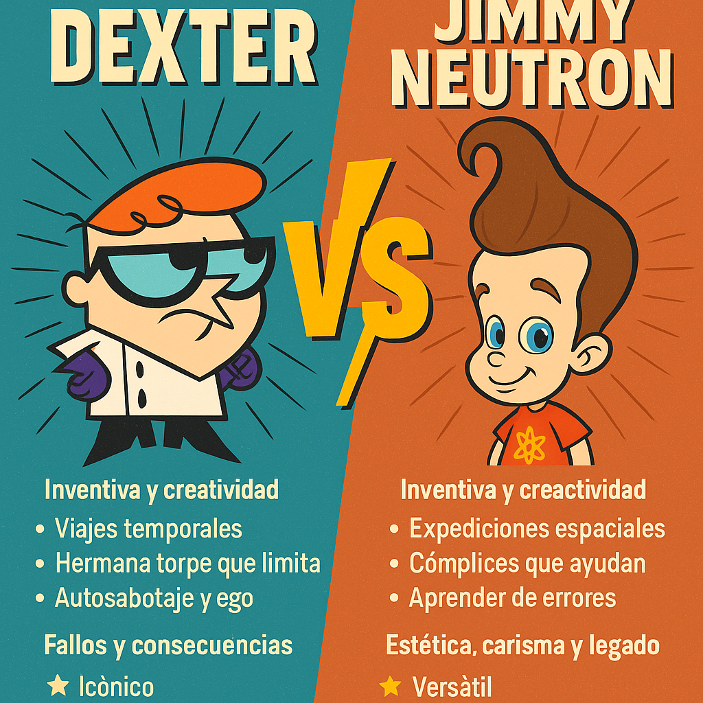 🧠 Batalla de Genios: ¿Quién es el verdadero amo de la ciencia animada, Dexter o Jimmy Neutron?